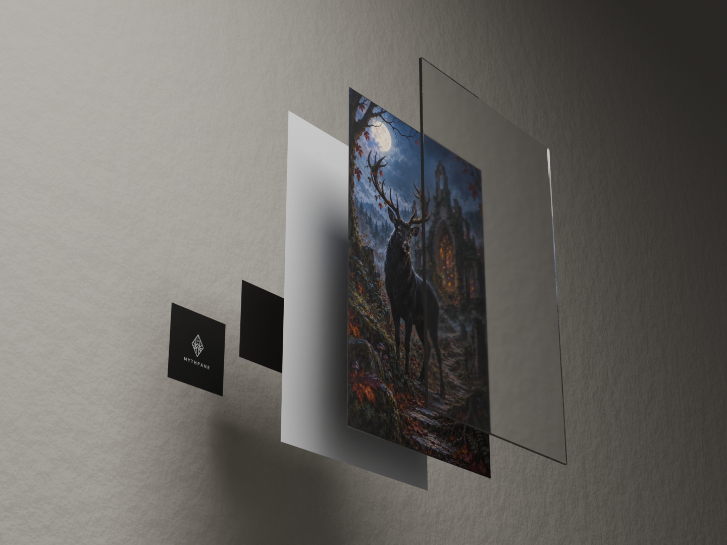 Black Stag - Mythpane - Magnetic Wall Art Panel - Image 3