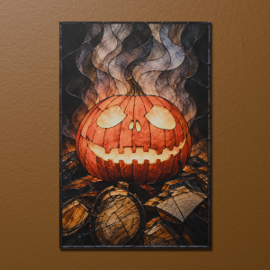 Smiling Jack - Jack O Lantern Halloween Magnetic Wall Art Panel