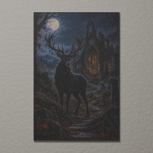 Black Stag - Mythpane - Magnetic Wall Art Panel