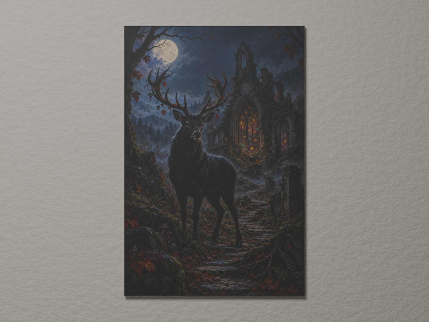 Black Stag - Mythpane - Magnetic Wall Art Panel