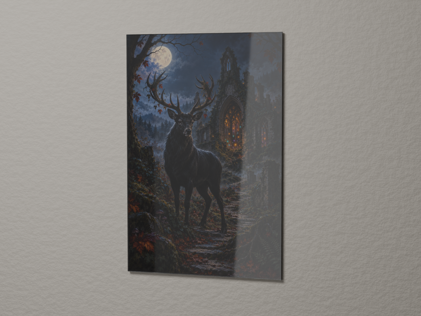 Black Stag - Mythpane - Magnetic Wall Art Panel - Image 2