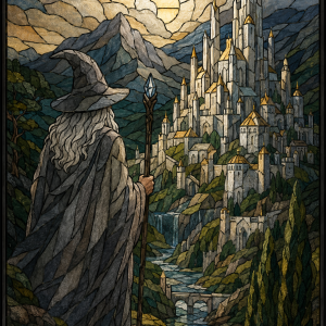 Lone Mage - Vitrážový magnetický obraz